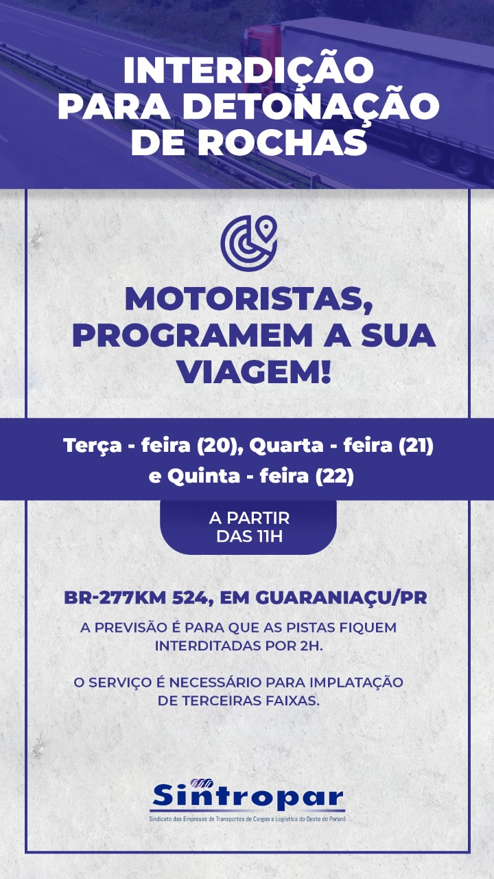Interdição para detonação de rochas 